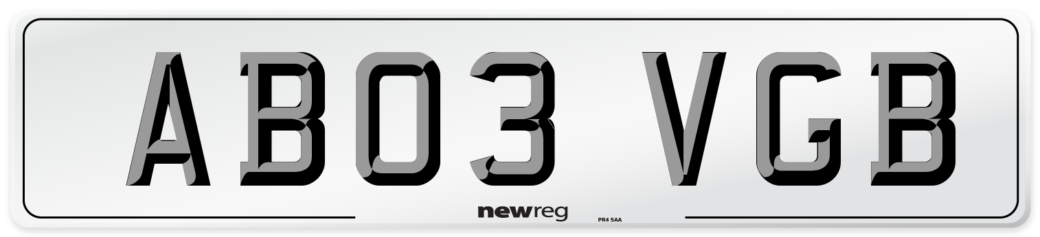 AB03 VGB Number Plate from New Reg
